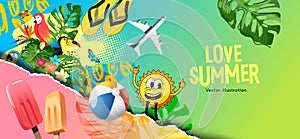 Creative Summer Background Mash Up Collage