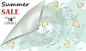 Creative summer Sale background headers or banners with discount offer. Art posters. Design for seasonal clearance. It