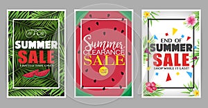 Creative Summer Sale Posters Set for Promotional Purposes