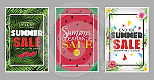 Creative Summer Sale Posters Set for Promotional Purposes photo