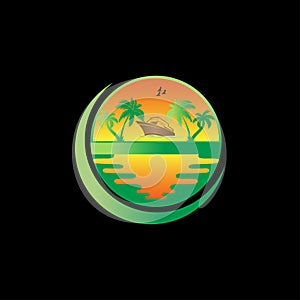 Creative summer sunset logo design