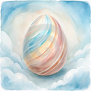 Creative Swirl Design on a Vibrant Rainbow Easter Egg