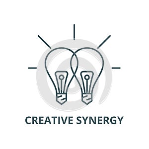 Creative synergy vector line icon, linear concept, outline sign, symbol