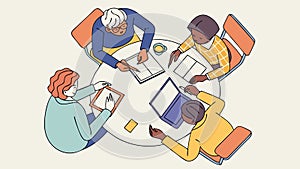 Creative Team Brainstorming, Collaborative Idea Generation, Startup, vector design Generative AI