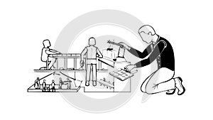 Creative Team Collaboration: Design & Problem-Solving Process, vector design Generative AI