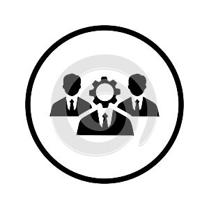 Creative team, expert, team icon. Black vector