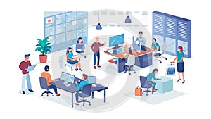 Creative Team Working in Office Vector, vector design Generative AI