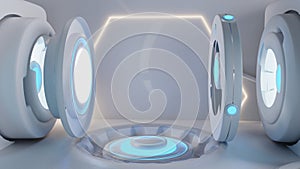 Creative technology background with copy space 3d-illustration