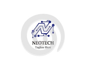 Creative technology,computer, data and innovation logo design