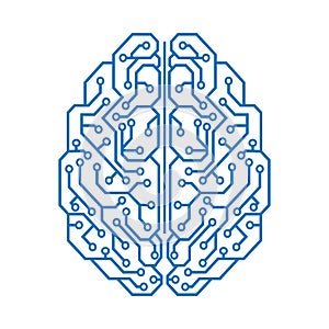 Creative technology human brain with neural bonds - vector