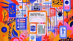 Creative technology promotion with bold graphics