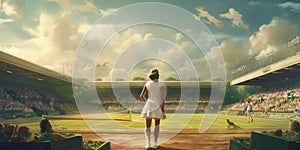 Creative Tennis Inspiration Wimbledon Art concept banner. Generative AI