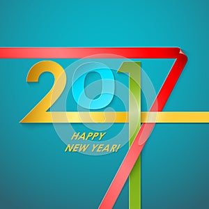 Creative text 2017 in flat design