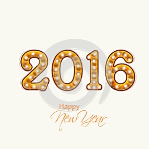 Creative text for Happy New Year 2016.