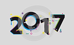 Creative text 2017 - vector illustration.