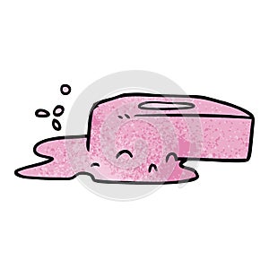 A creative textured cartoon doodle of a bubbled soap