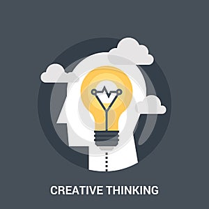 Creative thinking icon concept