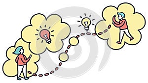 Creative Thinking, Idea Generation Process, vector design Generative AI