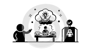 Creative Thought Brainstorming Vector, Innovative Idea Generation Graphic, vector design Generative AI