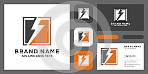 Creative Thunder Concept Logo Design with business card Template