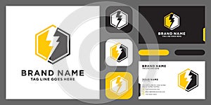 Creative Thunder Concept Logo Design with business card Template