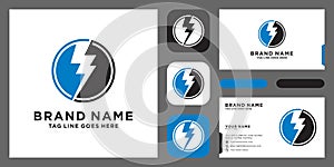 Creative Thunder Concept Logo Design with business card Template