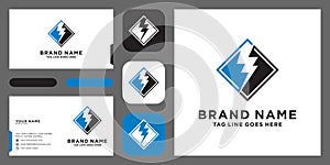 Creative Thunder Concept Logo Design with business card Template