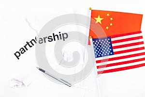 Concept of trade war between USA and China