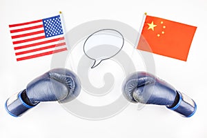 Concept of trade war between USA and China