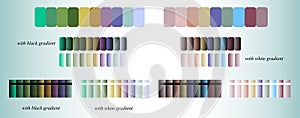 Creative trendy color palette any technology design. Colour palette swatches set. Interior, Industry, Manufacturing.