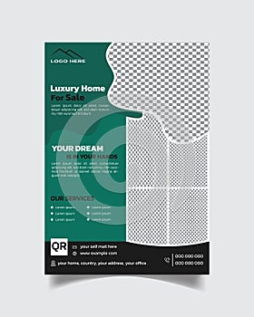 Creative Trendy Property Sale Flyer, Modern creative trendy real estate flyer design template vector file