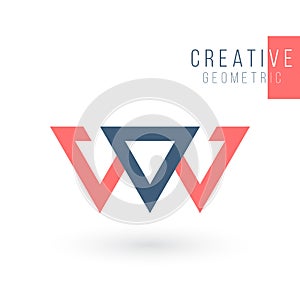 Creative trinity futuristic triangle symbol design for company logo. Corporate tech geometric identity concept. Stock Vector