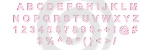 Creative typeset- stylish classic font. 3d illustration character collection