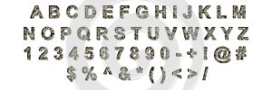 Creative typeset- stylish classic font. 3d illustration character collection