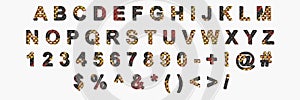 Creative typeset- stylish classic font. 3d illustration character collection