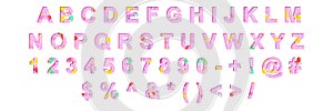 Creative typeset- stylish classic font. 3d illustration character collection