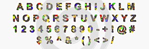 Creative typeset- stylish classic font. 3d illustration character collection