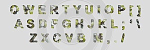 Creative typeset- stylish classic font. 3d illustration character collection