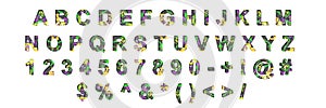 Creative typeset- stylish classic font. 3d illustration character collection