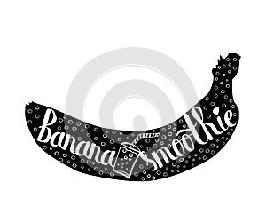 Creative typographic poster with the lettering on the black silhouette