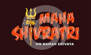 Creative typography of Mahashivratri ,elements with Hindi text Om namah shivaya