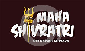 Creative typography on mahashivratri with hindi text om namah shivaya photo