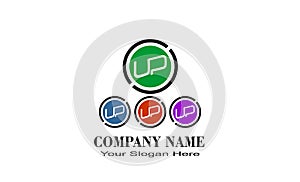 Creative unique letter U and P design logo