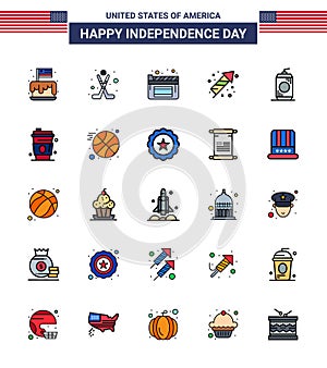  25 tvůrčí spojené státy americké ikony nezávislost známky a4červenec symboly z kola dovolená ohňostroj oslava 