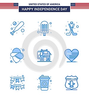  9tvůrčí spojené státy americké ikony nezávislost známky a4červenec symboly z spojené státy americké americký klobouk 