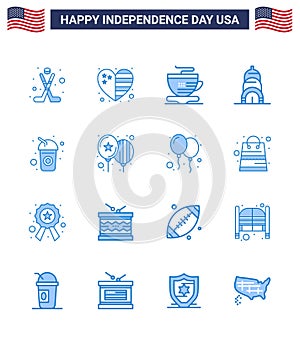  16 tvůrčí spojené státy americké ikony nezávislost známky a4červenec symboly z kola čaj láhev budova 