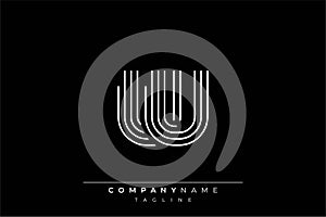 Creative UU lines letter logo design photo