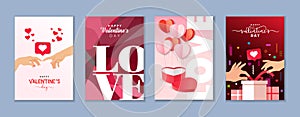 Creative Valentines Day greeting cards set