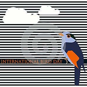 Creative vector abstract modern background for International Bird Day.