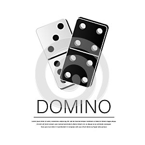 Creative vector domino full set isolated on white background. Dominoes bones art design. Abstract concept for game